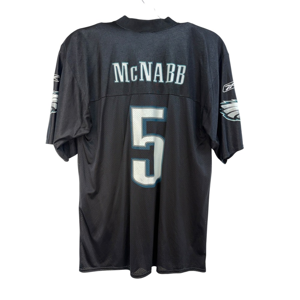 Reebok Philadelphia Eagles Donovan McNabb 5 Black Jersey Sz Large (BB46) VTG